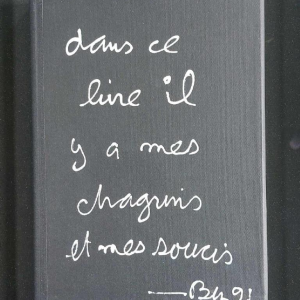 Ben Vautier “Dans ce livre il y a mes chagrins et mes soucis” schilderij olieverf op doek, 1991