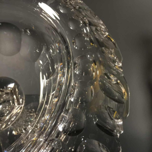 Val Saint Lambert, grand centre de table / coupe à fruits, cristal taillé, 1880