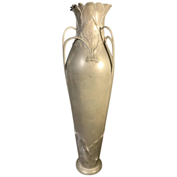 HUGO LEVEN for Kayserzinn - Art Nouveau floral pewter vase N° 4299, 1900s