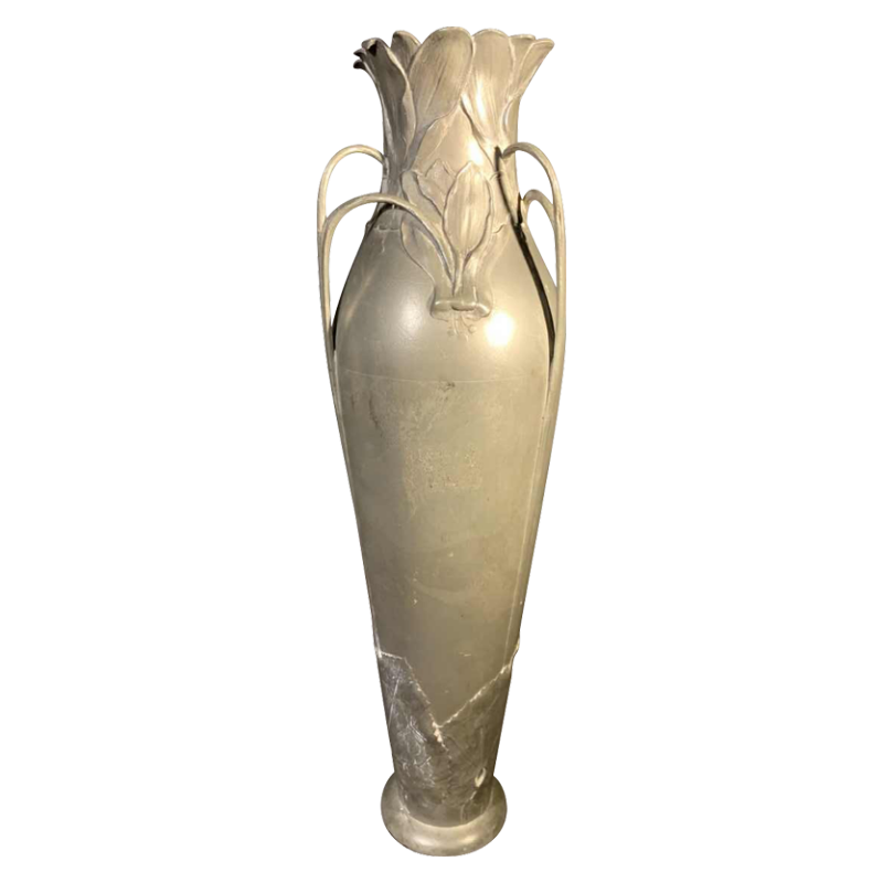 HUGO LEVEN pour Kayserzinn - Vase Art Nouveau floral en étain N° 4229, 1900s