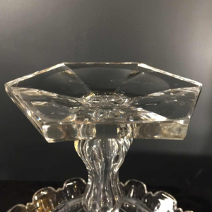 Val Saint Lambert, grote middelpunt / fruitschaal 40 cm, geslepen kristal, 1880