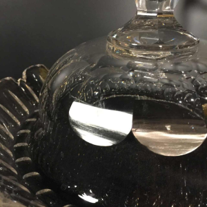 Val Saint Lambert, grand centre de table / coupe à fruits, cristal taillé, 1880