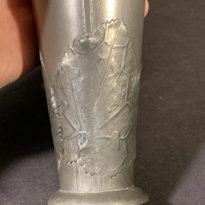 HUGO LEVEN for Kayserzinn - Art Nouveau floral pewter vase N° 4299, 1900s