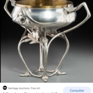 HUGO LEVEN for Kayserzinn - Art Nouveau floral pewter vase N° 4299, 1900s