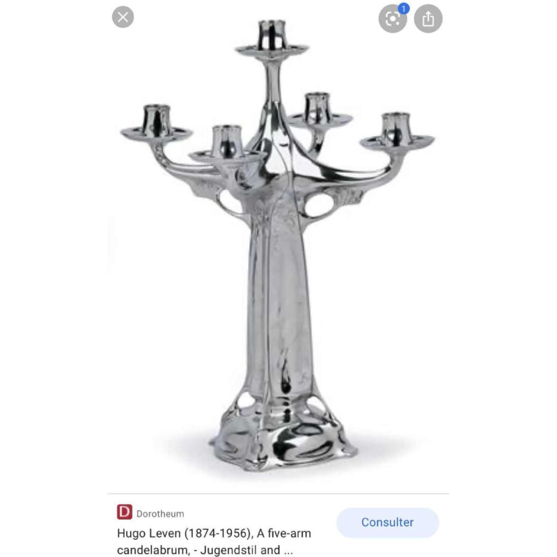 HUGO LEVEN voor Kayserzinn - Jugendstil tinnen bloemen vaas N° 4229, jaren 1900