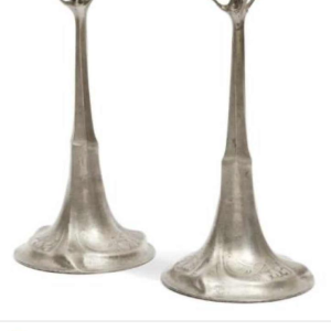 HUGO LEVEN for Kayserzinn - Art Nouveau floral pewter vase N° 4299, 1900s