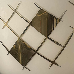 Verreries de Laken, Paar vazen, Art Deco goudgezandstraald glas, ca 1935