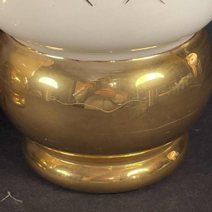 Verreries de Laken, Paar vazen, Art Deco goudgezandstraald glas, ca 1935