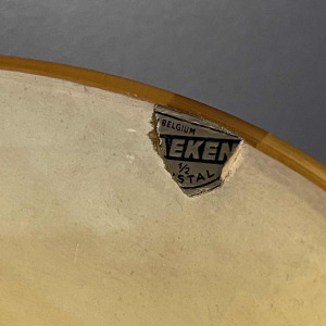 Verreries de Laken, Paar vazen, Art Deco goudgezandstraald glas, ca 1935