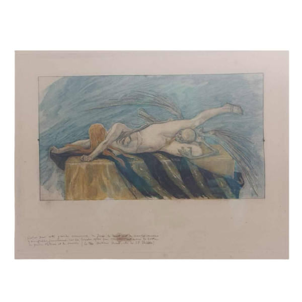Félicien Rops “ De lijdensweg” verbeterde erotische gravure, gepubliceerd door G. Pellet in 1896