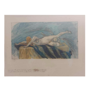 Félicien Rops ‘The agony’ enhanced erotic engraving, published by G. Pellet in 1896