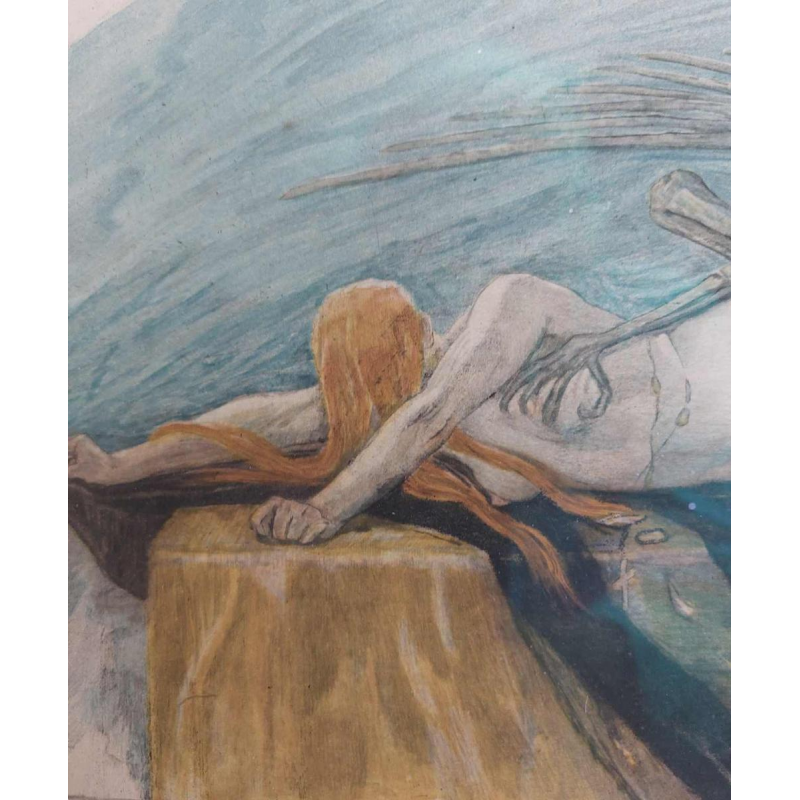 Félicien Rops “ De lijdensweg” verbeterde erotische gravure, gepubliceerd door G. Pellet in 1896