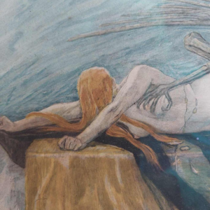 Félicien Rops ‘The agony’ enhanced erotic engraving, published by G. Pellet in 1896