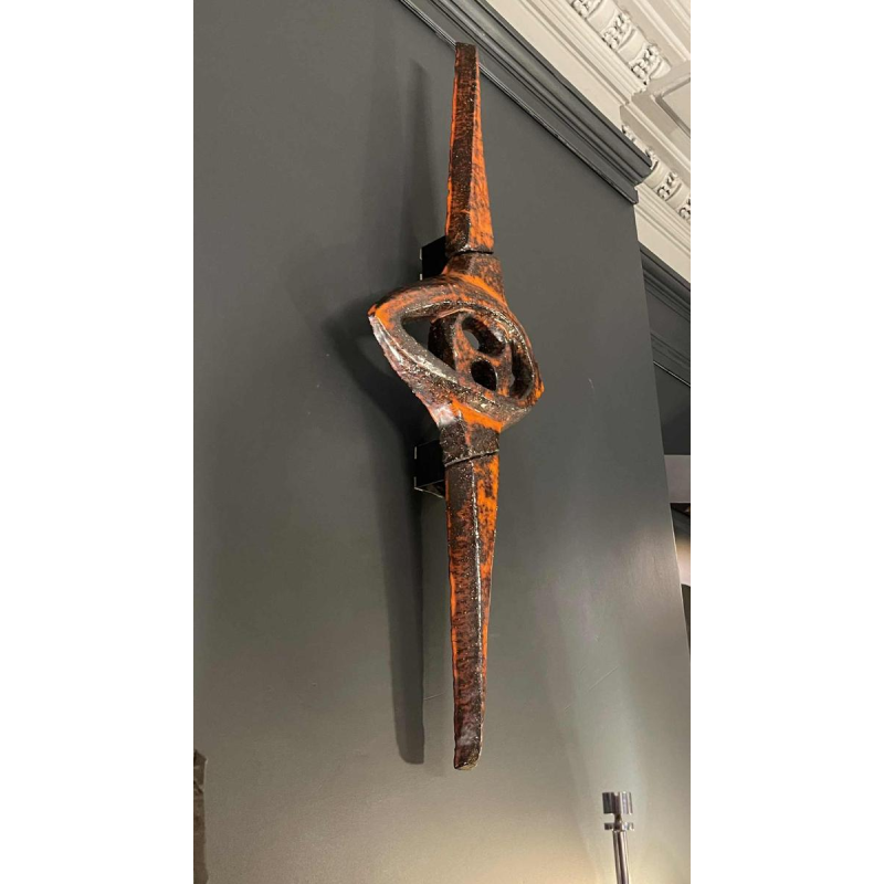 Vandeweghe Perignem Amphora, Brutalist Abstract Ceramic Wall Sculpture, ca 1970