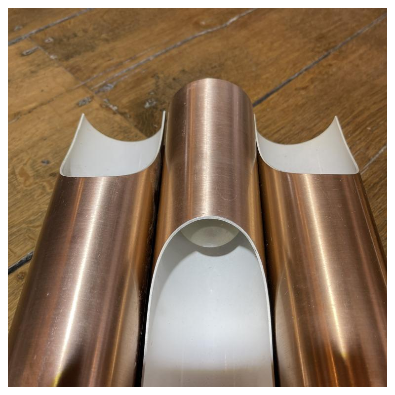 Maija Liisa Komulainen / Raak, paire d'appliques FUGA aluminium dorÃ© cuivrÃ© 1970