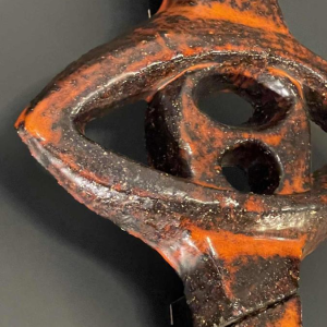 Vandeweghe Perignem Amphora, Brutalist Abstract Ceramic Wall Sculpture, ca 1970