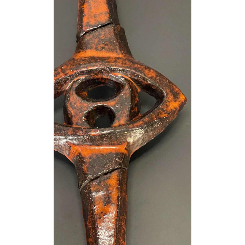 Vandeweghe Perignem Amphora, Brutalist Abstract Ceramic Wall Sculpture, ca 1970