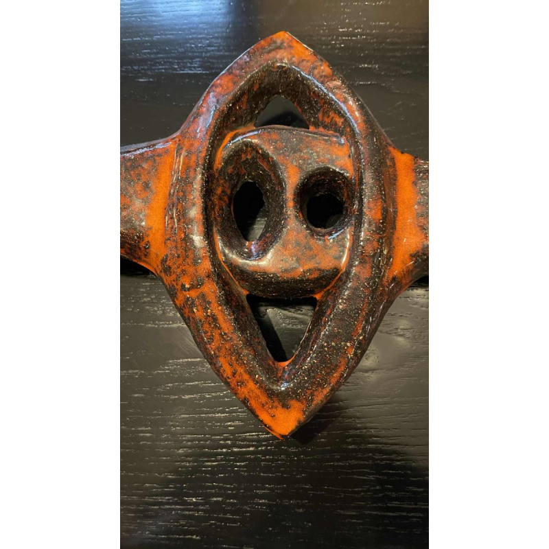 Vandeweghe Perignem Amphora, Brutalist Abstract Ceramic Wall Sculpture, ca 1970