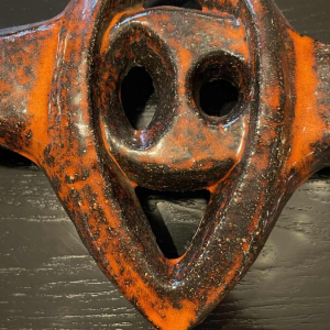 Vandeweghe Perignem Amphora, Brutalist Abstract Ceramic Wall Sculpture, ca 1970