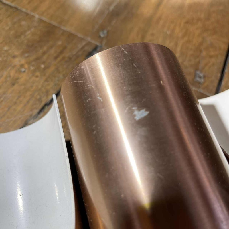 Maija Liisa Komulainen / Raak pair of FUGA sconces in copper gold aluminium 1970