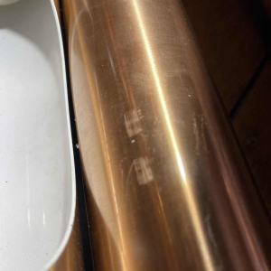 Maija Liisa Komulainen / Raak pair of FUGA sconces in copper gold aluminium 1970