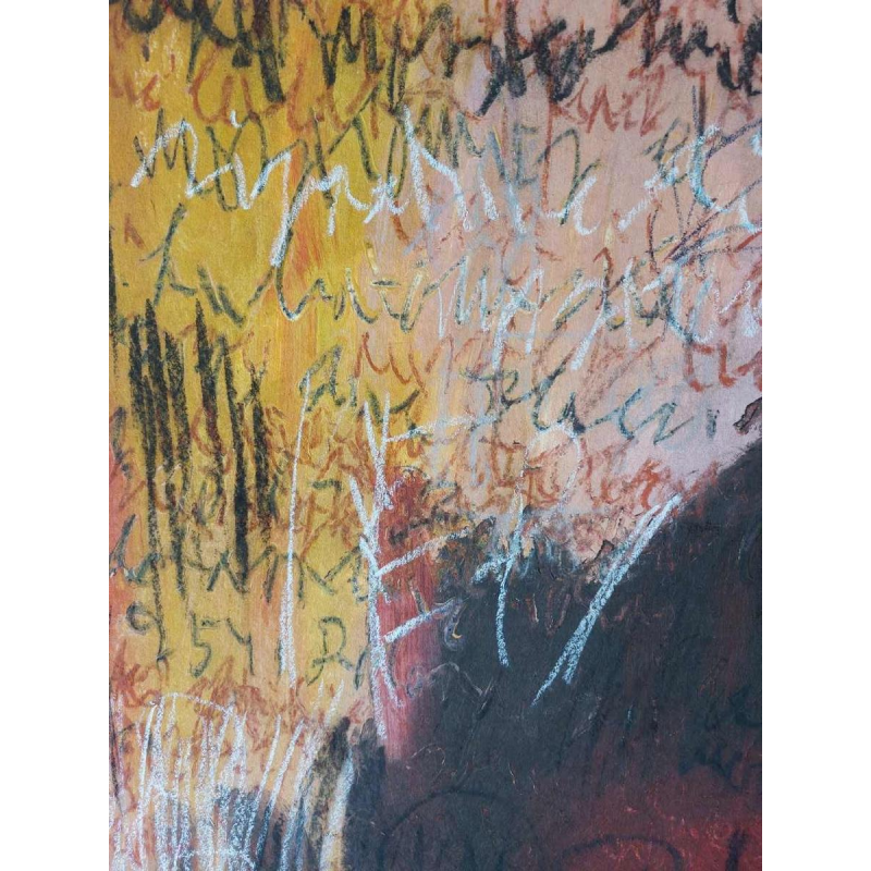 Richard Moszkowicz, Art brut, mixed media on paper, 1990