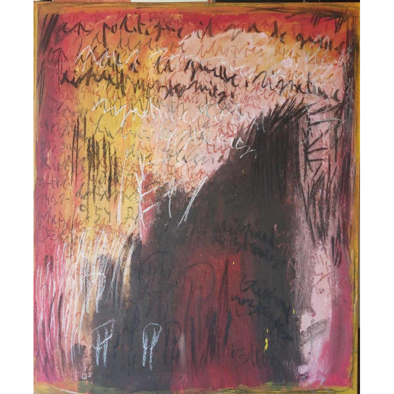 Richard Moszkowicz, Art brut, mixed media on paper, 1990
