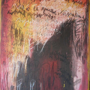 Richard Moszkowicz, Art brut, technique mixte sur papier, 1990