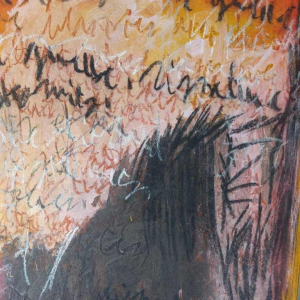 Richard Moszkowicz, Art brut, gemengde techniek op papier, 1990