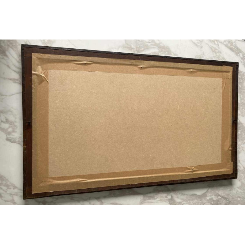 Miroir ovale Art Nouveau en laiton repoussé à décor floral, début XXe s