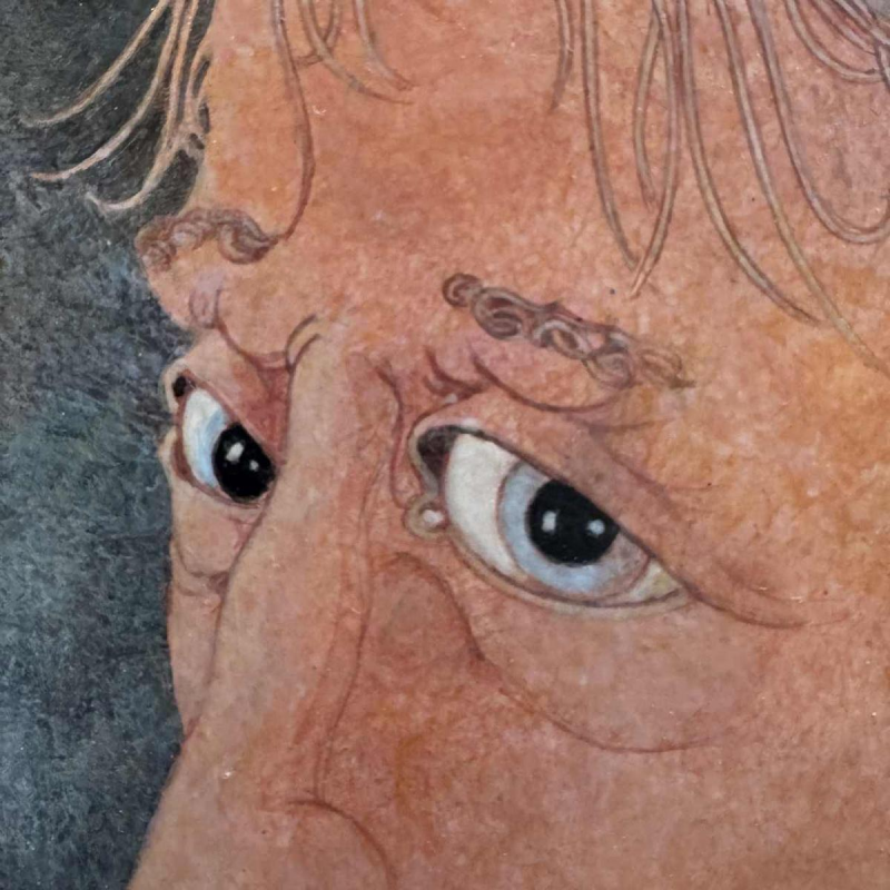 Jean-Pierre FELIX « L’homme au bonnet » tableau huile sur panneau