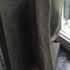 André Bucher, abstract sculptuur, gesmolten lava op staal, ca 1990