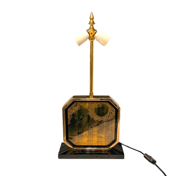 GEORGES MATHIAS pour MAHO, Lampe à poser, Hollywood regency, ca 1970