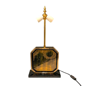 GEORGES MATHIAS pour MAHO, Lampe à poser, Hollywood regency, ca 1970