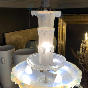 Jean Gauthier pour EZAN Rare Lustre ' Cascade ' Verre Opalescent Art Déco 1930s