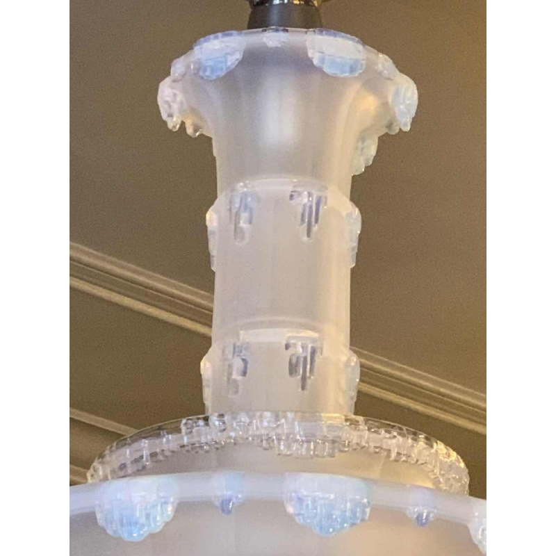 Jean Gauthier pour EZAN Rare Lustre ' Cascade ' Verre Opalescent Art Déco 1930s