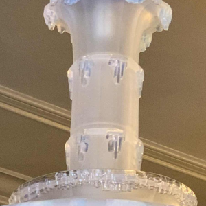 Jean Gauthier for EZAN Rare Chandelier 'Cascade' Opalescent Glass Art Deco 1930s