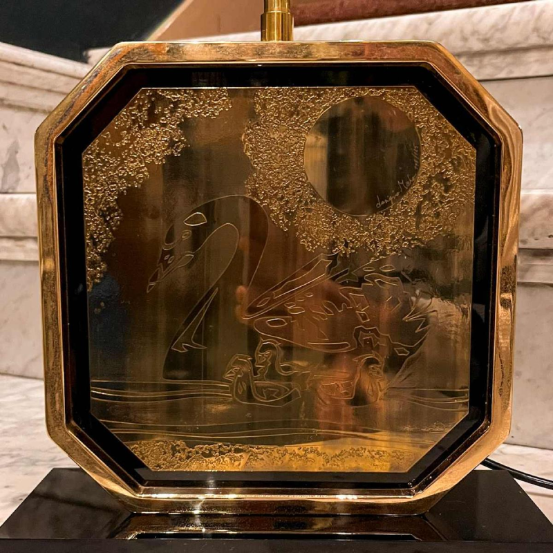 GEORGES MATHIAS pour MAHO, Lampe à poser, Hollywood regency, ca 1970