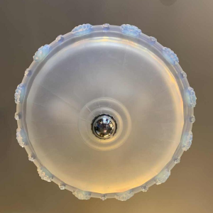 Jean Gauthier pour EZAN Rare Lustre ' Cascade ' Verre Opalescent Art Déco 1930s