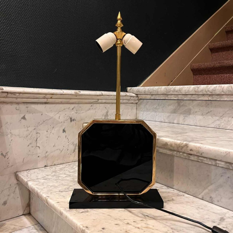 GEORGES MATHIAS pour MAHO, Lampe à poser, Hollywood regency, ca 1970