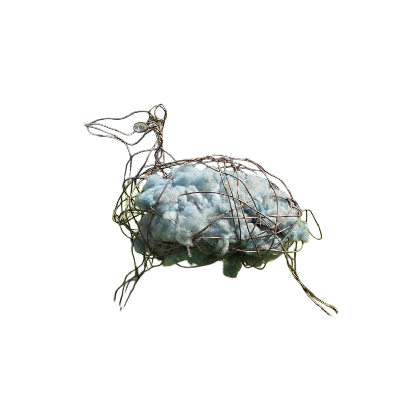 Ladislas de Monge ‘Sheep’ sculpture in copper wire and natural wool, 2015