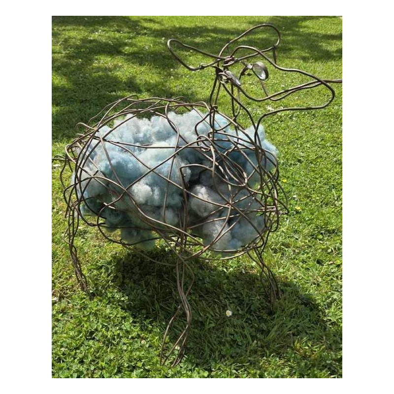 Ladislas de Monge ‘Sheep’ sculpture in copper wire and natural wool, 2015