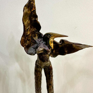 Georges Ayvayan, pair of expressionist/surrealist bronze sculptures, 1993