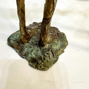 Georges Ayvayan, paar expressionistische/surrealistische bronzen standbeelden, 1993
