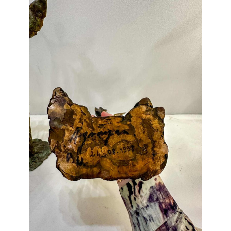 Georges Ayvayan, pair of expressionist/surrealist bronze sculptures, 1993