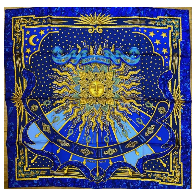 HERMES -Carré - Foulard en Soie - "CARPE DIEM" dessiné par Joachim Metz - 1994
