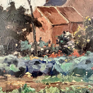 Adolphe Dupont (Namur 1898-1982): « Mosan landscape with cabbages » painting