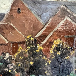 Adolphe Dupont (Namur 1898-1982): « Mosan landscape with cabbages » painting