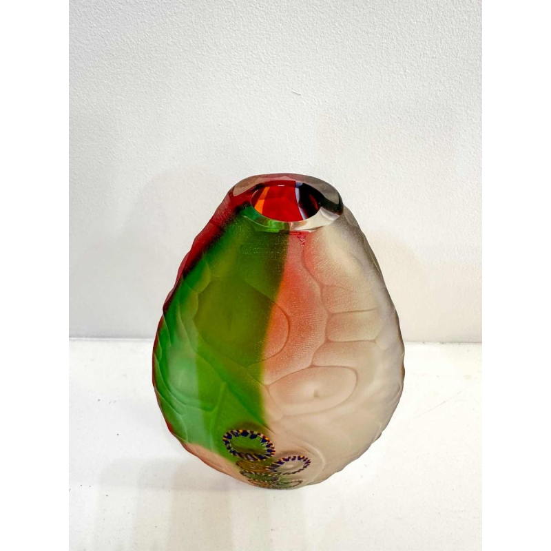Davide Salvadore in Murano, abstracte glazen vaas, late 20e eeuw.