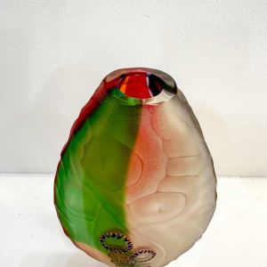 Davide Salvadore in Murano, abstract glass vase, late 20th century.